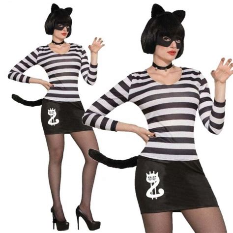 Cat Burglar Halloween Fancy Dress Costume Outfit Womens Adult Uk 10 14 For Sale Online Ebay