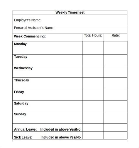simple timesheet template bonsai