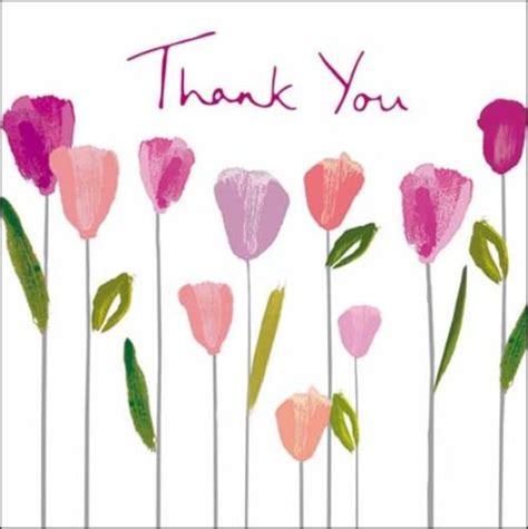 Pack Of 5 Small Square Tulip Thank You Greeting Cards Cards Love Kates