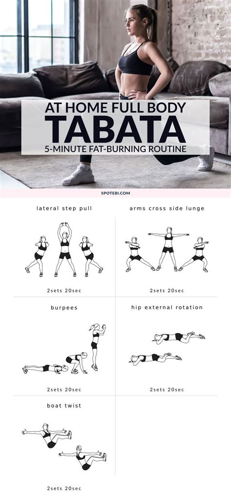 5 Minute Fat Burning Tabata Workout Tabata Workouts Aerobics Workout
