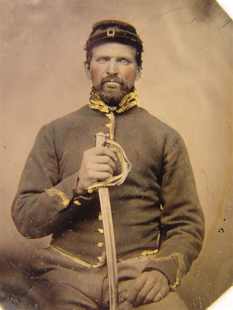 Unidentified Soldier In Union Cavalry Uniform Holding Cavalry Saber