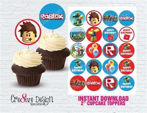 ROBLOX Cupcake Toppers, Roblox Birthday, Roblox Party, Roblox, Roblox 