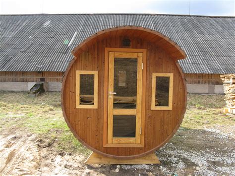 Outdoor Barrel Sauna Three Rooms Wood Fired Heater