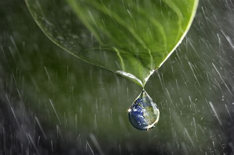 The Earth As A Raindrop Falling Onto A License Image 70330296