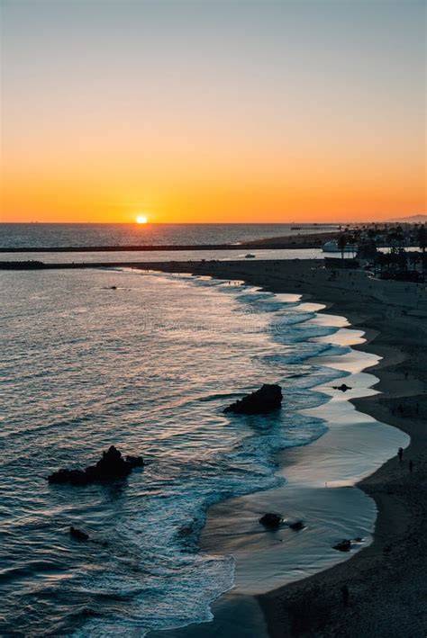 Sunset View Over A Beach From Inspiration Point In Corona Del Mar