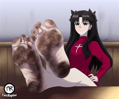 Rin Tohsaka Dirty Feet Fate Series By Tercraptor On Deviantart