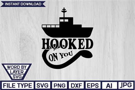 Hooked On You Svg Cut File Graphic By Nzgraphic · Creative Fabrica