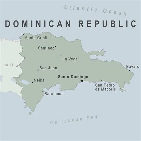 Dominican Republic Map Major Cities