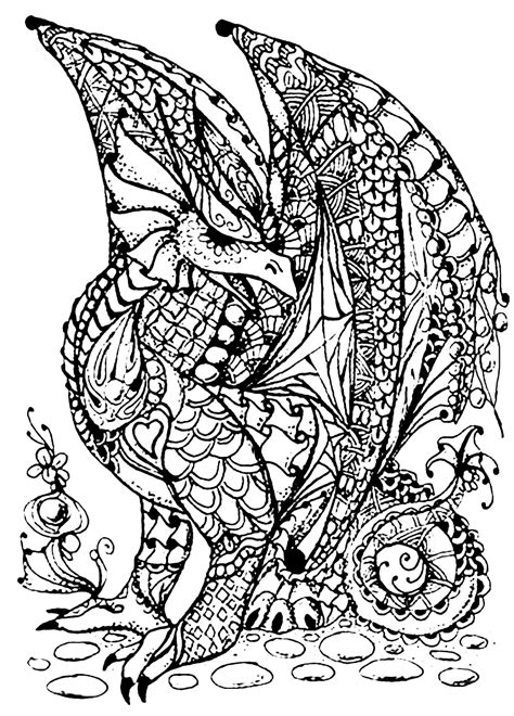 Our dragon pokemon template with the famous drawing of. Dragon full of scales | Dragon coloring page, Mandala ...