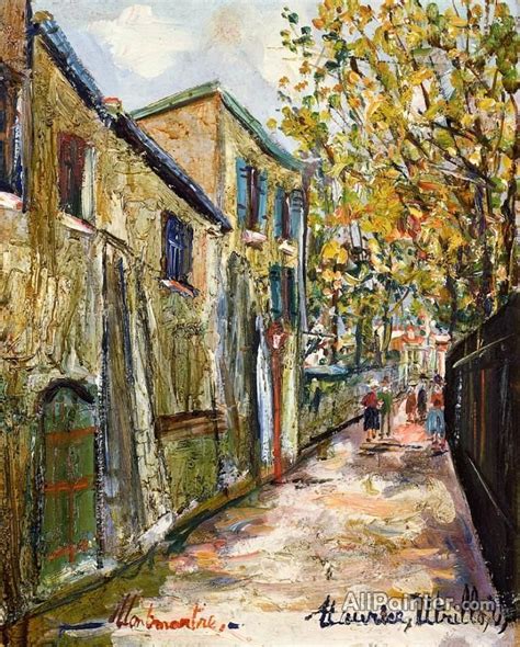 Maurice Utrillo The Rue Saint Vincent In Montmartre Oil Painting