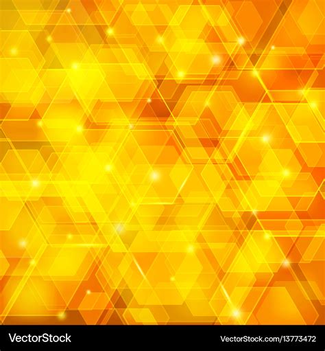 Orange Abstract Techno Background With Hexagons Vector Image