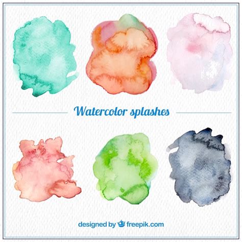 Free Vector Watercolor Splashes Collection