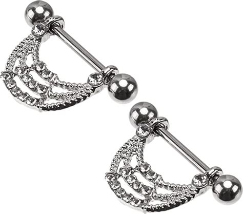 Happyyami Delicate Piercing Jewelry Nipple Rings Surgical Steel Nipple