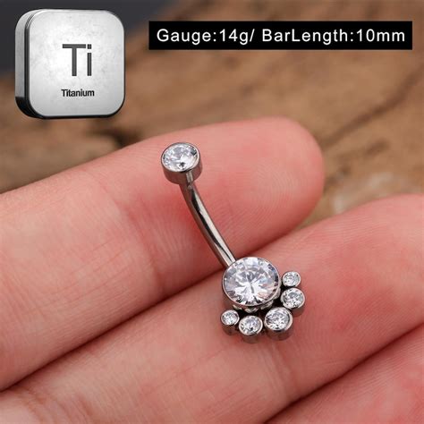 14g Implant Grade Titanium Belly Button Ring Navel Ring Belly Etsy