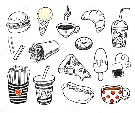 Imagenes Creativas Comida Chatarra Alimentos Para Colorear Dibujos