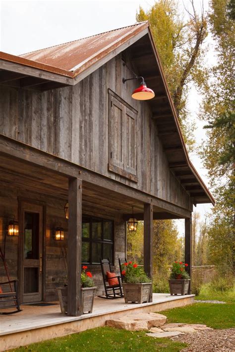 Pole Barn Ideas Exterior Rustic Front Porch Reclaimed