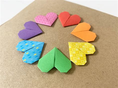 Origami Hearts Card Rainbow Circle Blank Origami Card Etsy Uk