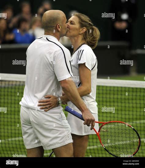 Former Wimbledon Champion Steffi Graf Kisses Her Husband And Partner