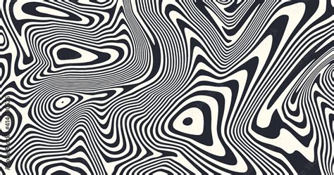 Psychedelic Art Vector Design Optical Illusion Striped Lines Background Abstract Liquid