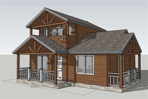 Luxuries Wooden House 3d Model Cad Drawing Details Skp File Cadbull