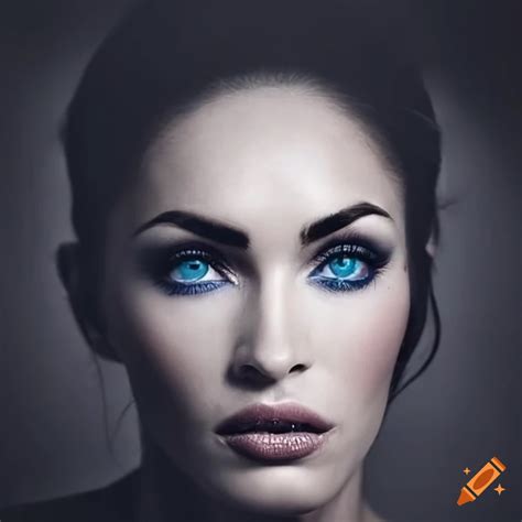 Portrait Of Megan Fox With Captivating Blue Eyes On Craiyon