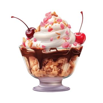 Ice Cream Sundae Png With Ai Generated Sweet Dessert Food Png Transparent Image And Clipart