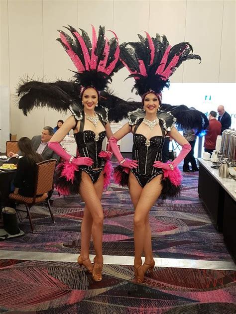 Corporate Friendly Premier Showgirls In Hot Pink And Black Costumes