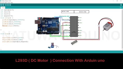 Dc Motor With Direction And Speed Control L293d Motor Driver Youtube