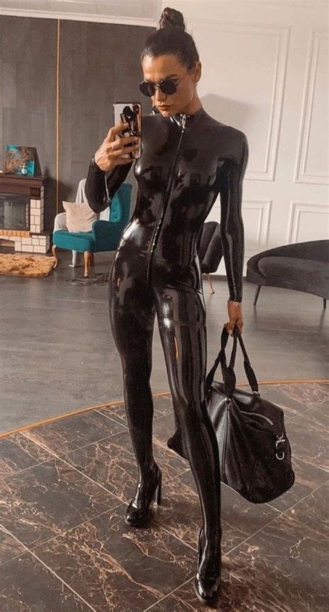 Buzz🔴 Latex Babe Fetish Fashion Tight Suit Skin Tight Rubber Dress