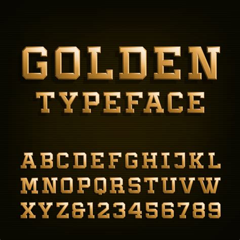 Dark Golden Alphabet With Numbers Vectors Welovesolo