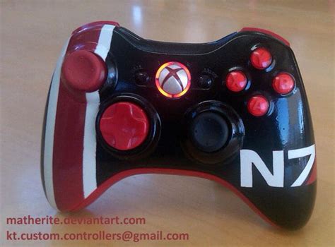 N7 Custom Xbox 360 Controller Mass Effect Made To Order 12500