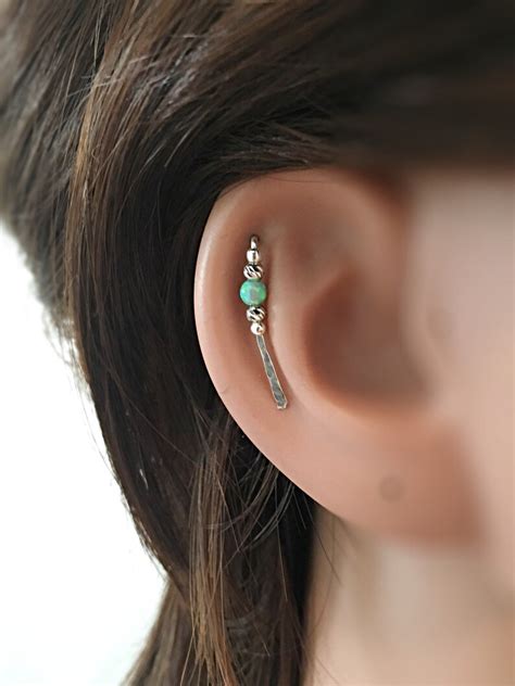 Ear Climber Earrings Opal Helix Earring Sterling Silver Ear Etsy
