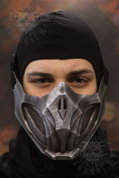 scorpion mask metal finish mortal kombat 11 etsy leather face mask mortal kombat mask