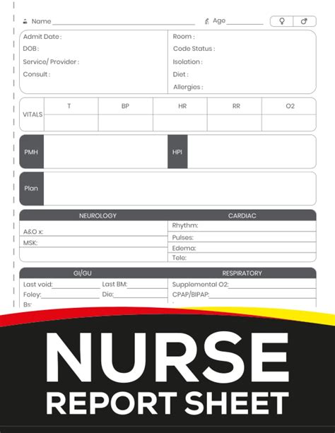 Buy Nurse Report Sheet Nurse Report Sheet For Nursing Student Great