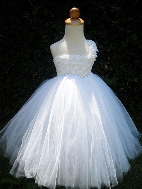 White Flower Girl Tutu Dress