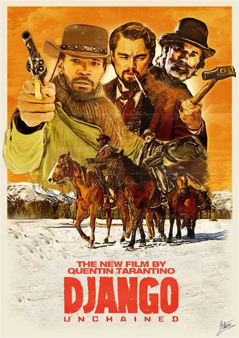 Django Unchained Fan Art Quentin Tarantino Hollywood Movie Poster