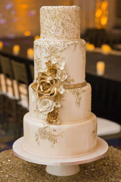 20 Best White And Gold Wedding Cake Images In 2019 White Gold