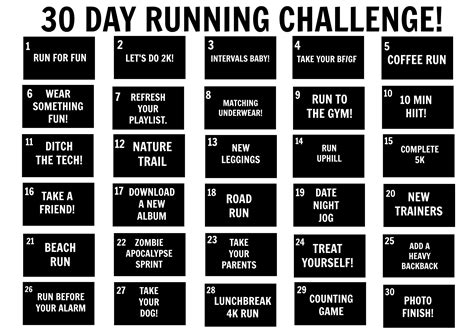 NEW 30DAY CHALLENGE - Take on my 30 day running challenge, just print