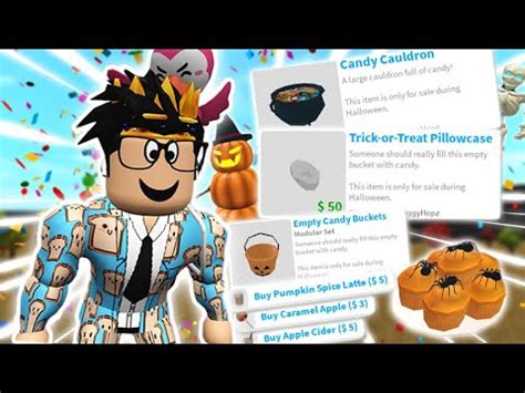 THE NEW BLOXBURG HALLOWEEN UPDATE NEW FOODS TRICK OR TREATING AND