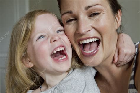 close up of mother and daughter laughing stock image f006 4551 science photo library