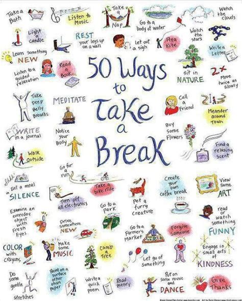 50 Ways To Take A Break Coping Skills When Youre Feeling Down Stress