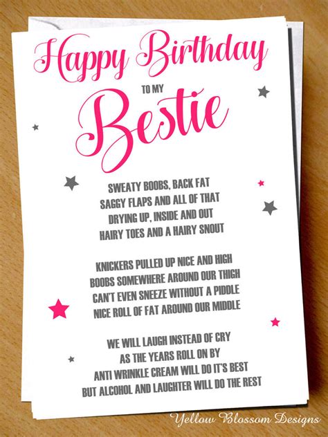 Go on to pinterest and share some of the best pins that you can find 3) happy birthday to the friend who knows me like no one else does, and is that person in my life who no one else can be. Funny Cheeky Happy Birthday Card Best Friend Bestie Novelty Girlie Girls Gift | eBay
