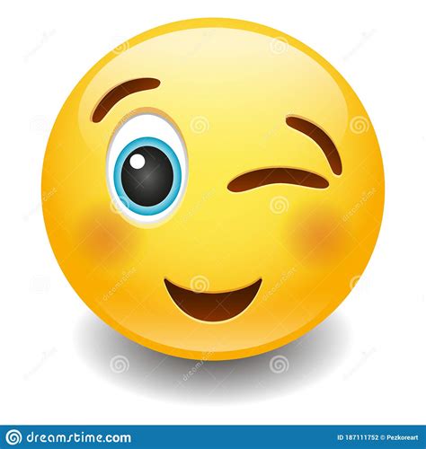 Wink Happy Expression Emoji Smiley Face Vector Design Art Stock Vector