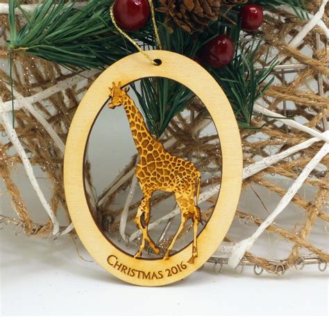 Personalized Giraffe Ornament Giraffe Christmas Ornament Etsy Uk