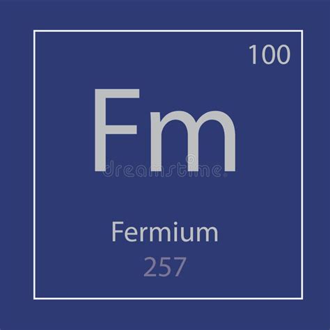 Elemento Químico Del Fermio Stock de ilustración Ilustración de escuela sistema