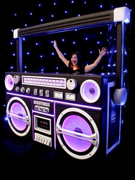 Giant Boombox Prop With Lights Black Event Prop Hire Decade Party
