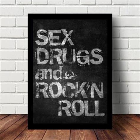 quadro decorativo sex drugs and rock n roll elo7