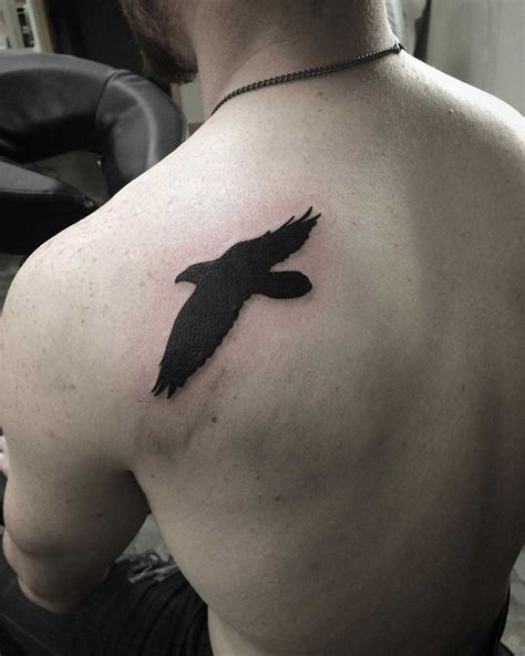 Bird Tattoo On Back Of Shoulder
