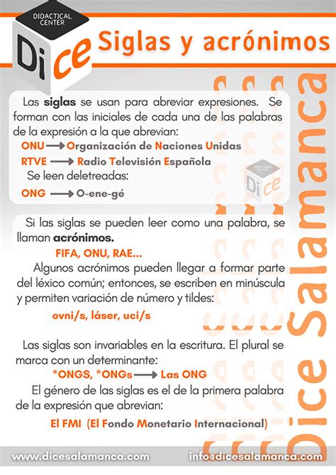 Infografía 60 Siglas Y Acrónimos Dice Salamanca