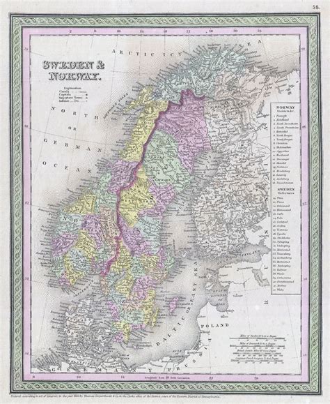 Large Detailed Old Political Map Of Scandinavia 1827